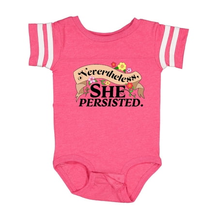 

Inktastic Nevertheless She Persisted with Flowers Gift Baby Boy or Baby Girl Bodysuit