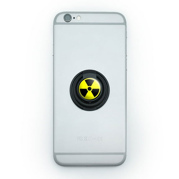 Radioactive Nuclear Warning Symbol Mobile Phone Ring Holder Stand