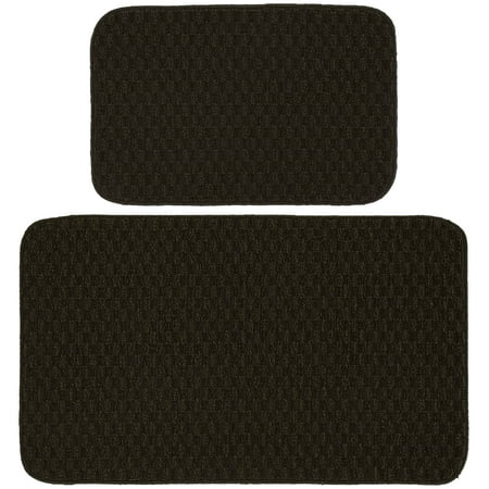 Garland Rug Town Square 2pc Kitchen Rug Set 18 in. x30 in. mat & 24 in. x40 in. Mat Mocha
