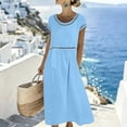 thumbnail image 3 of Cmfcve Women's Summer Dresses Casual Cotton Gauze Dresses Short Sleeve Loose Fit Eyelet Dress, 3 of 9