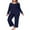 01 Navy Blue, variant on Cueply Womens Plus Size Pajamas Long Sleeve Pjs Sets Loungewear Sleepwear 1X-4X