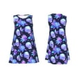 thumbnail image 7 of Sikiie flower starry sky Skull Print Women's Sleeveless Dress with Pockets Round Neck Sundress, Suitable for Daily, Office, Vacation Summer Wear, 7 of 7