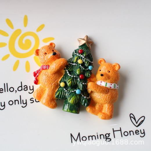 Adhesivo para refrigerador de Navidad de Año Nuevo, regalo, pegatina para ventana estéreo, decoración navideña, piezas de imán para frigorífico