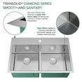 thumbnail image 5 of Transolid KKM-DTDE332210-4 Diamond 33-in L x 22-in W Equal Double Bowl Dual-Mount Kitchen Sink and Accessories Kit with 4 Pre-Drilled Holes in Stainless Steel, 5 of 12