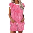 thumbnail image 2 of Levmjia Womens Pajama Set 2 Piece Cotton Short Sleeve Sleepwear Loungewear Soft Comfortable Summer Nightwear Set with Pants Casual Home Wear, 2 of 5