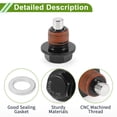 thumbnail image 6 of Unique Bargains Universal Oil Drain Plug Anti Leakage Oil Pan Drain Bolt Screw Thread Repair Aluminum 2 Set with Gasket Black Red Magnetic M12x1.25, 6 of 7