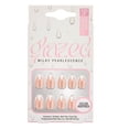 thumbnail image 1 of HLONK Artificial Fake Press-ons  250 Glazed French Tip  Short Almond  File and Glue Included  30 Nails, 1 of 5