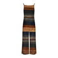 thumbnail image 5 of Joau Summer Jumpsuits for Women Casual Spaghetti Strap Sleeveless Wide Leg Long Pant Rompers Vintage Print Boho Overalls Beach Vacation Outfits with Pockets S-3XL, 5 of 6