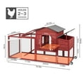 thumbnail image 6 of Gowoodhut Chicken Coop Solid Wood with Large Run Cage 2 Stories - Asphalt Roof, Nest Box, Pu Wheels, Expandable Solid Wood Cage, 6 of 7
