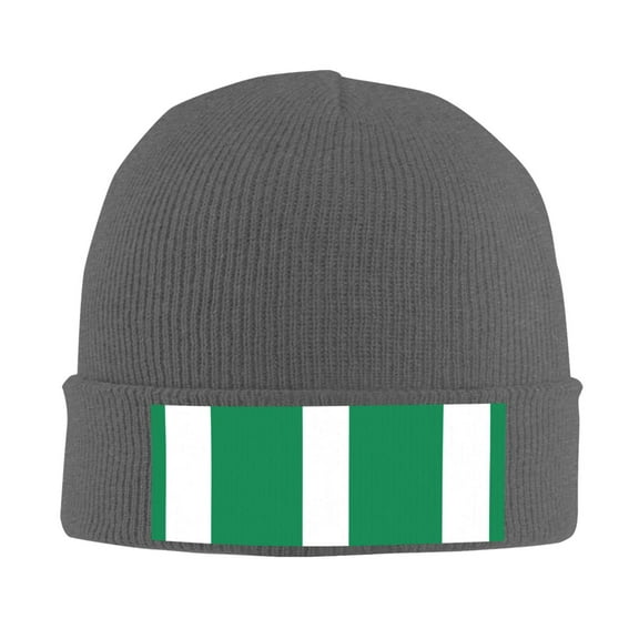 Flag Of Nigeria Beanie Hat Men Women Warm Printed Cap Knit Beanies Hats Outdoor Winter Deep Heather