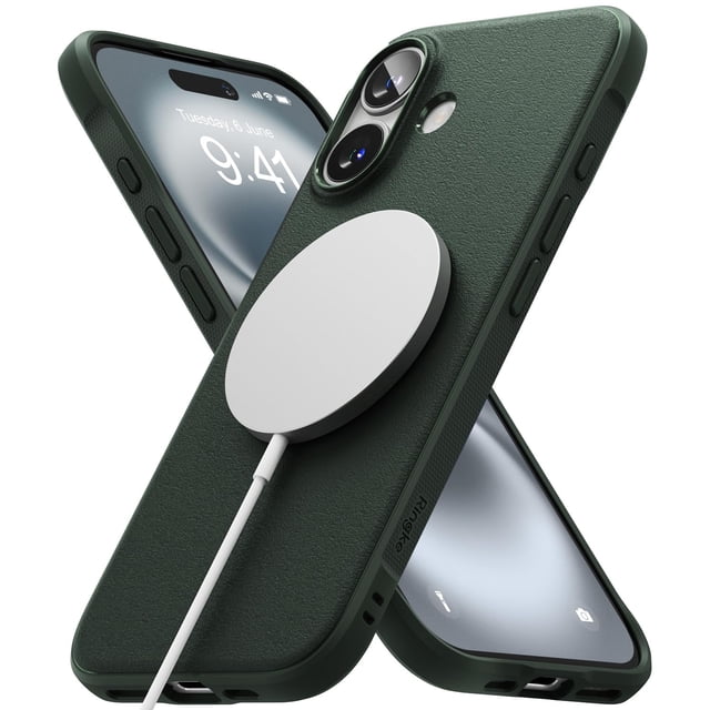 Funda magnética Ringke Onyx verde oscuro para iPhone 16 Plus