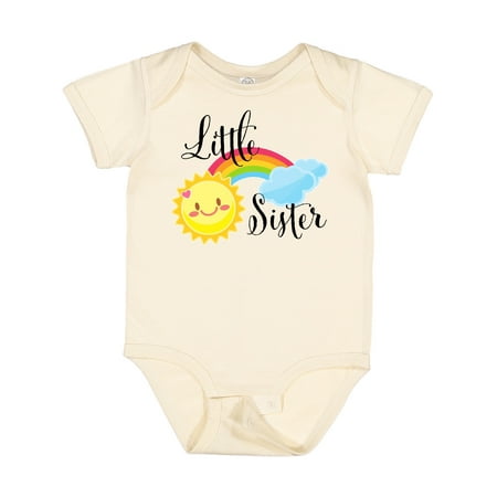 

Inktastic Little Sister- Sun and Rainbow Girls Baby Bodysuit