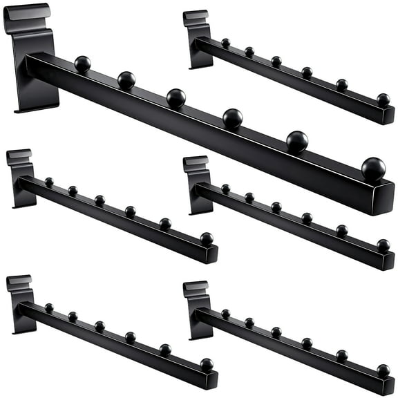 6 Pcs Gridwall Hooks, Black Waterfall Hooks, Wall Grid Accessories with 6-ball Design, Gridwall Mount Brackets for Efficient Space Management and Display