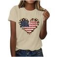 thumbnail image 2 of Cavosen 4th of July T Shirts Women Petite Patriotic Short Sleeve Crew Neck Tops American Flag Print T Shirts Lady XL Independence Day Casual Tops Funny 4th of July Tunic Tees 2025 Patriotic Clothes, 2 of 4