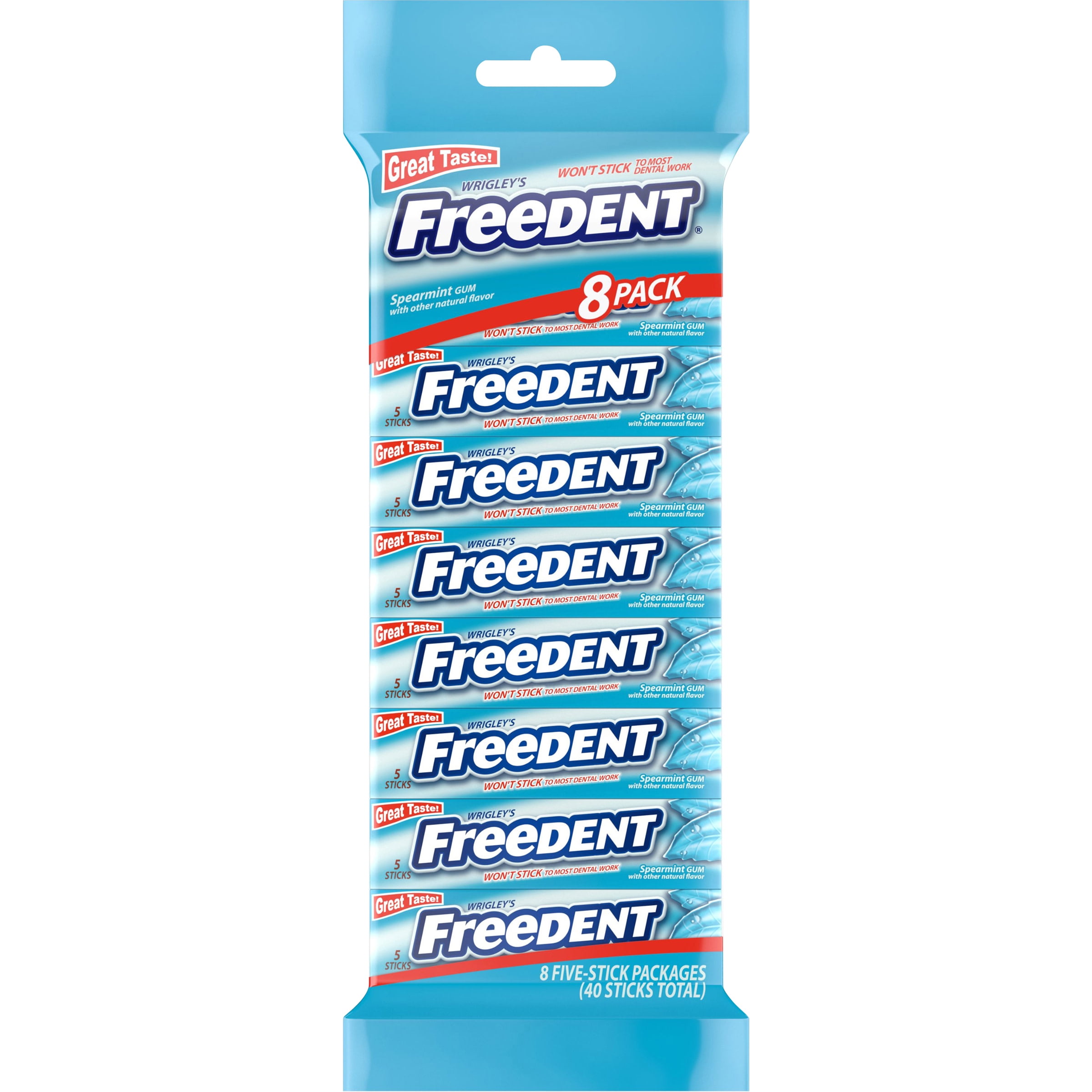 Wrigley's Freedent Spearmint Bulk Chewing Gum 5Stick (8 Packs
