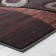 thumbnail image 5 of Allstar Scarlet Carved Circles Modern Geometric Area Rug (3' 9" x 5' 1"), 5 of 7
