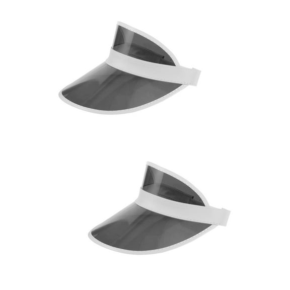 WORGEOUS 2pcs Outdoor Sun Hat Transparent Sun Visor Hat Seaside Sun Blocking Hat Stylish Wide Brim Sun Proof Hat