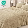 thumbnail image 2 of PHF Fluffy Sherpa Blanket King Size, Ultra Soft 510GSM 3D Jacquard Thick Shaggy Fleece Plush Blanket for Sofa Bed, Khaki, 108"x90", 2 of 7