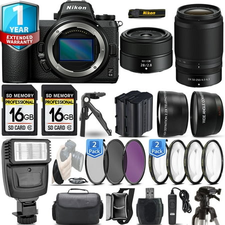 Nikon Z6 II Mirrorless Camera with 28mm f/2.8 Lens + 32GB + Flash + 4 PC Macro Set + 3 PC Filter Set