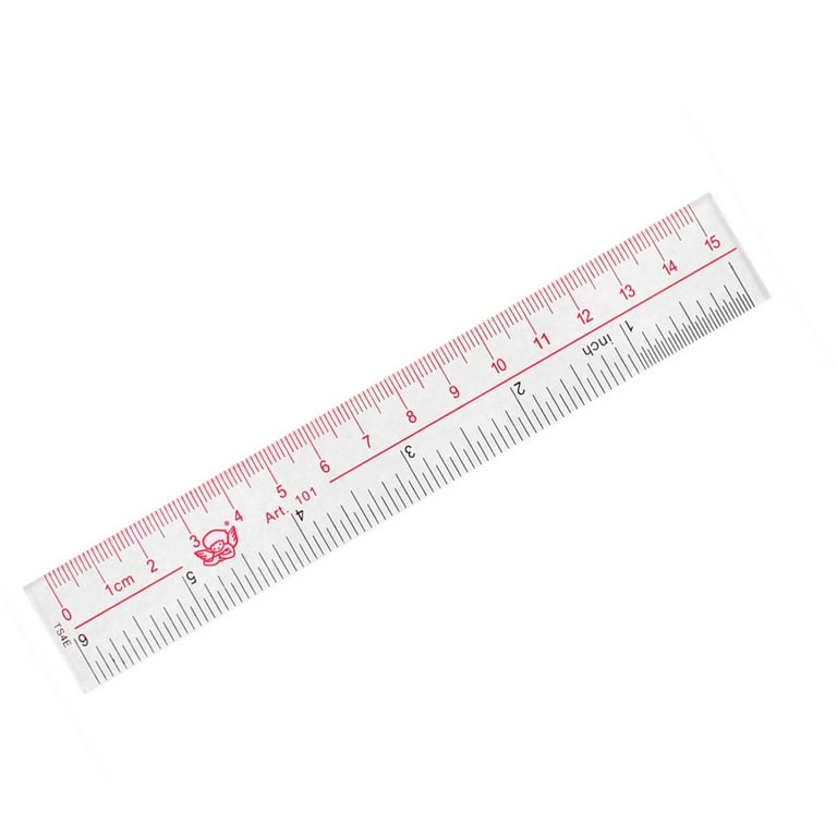 2 Pack Plastic Ruler Straight Ruler Plastic Measuring Tool for Student  School Office (Clear, 6 Inch) 