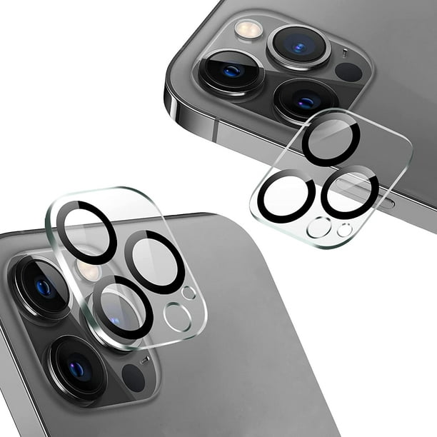 Lot de 2] Compatible avec iPhone 13 Pro Max Protecteur d'objectif d'appareil  photo HD Film d'objectif arrière en verre trempé transparent Empreintes  digitales et 