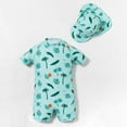 thumbnail image 2 of KKBOTIVE Toddler Boys Summer Swimwear Set with Protective Hat Comfortable Beach Outfit for Water Play ( Mint Green Size: 12-18 Months ), 2 of 6