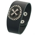 thumbnail image 1 of Cross Circle Badge Leather Wristband, 1 of 1