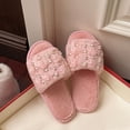 thumbnail image 5 of Bovxnpu House Slippers for Women Casual Indoor/Outdoor Shoes, Women's Indoor Home Open-Toe Pearl Fashionable Fall And Winter Open Warm Flat Slippers Comfy Indoor House Shoes, 5 of 7