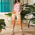 thumbnail image 6 of Halloween Jumpsuits for Women Summer Plus Size Boho Beach Rompers for Women Sleeveless Pumpkin Ghost Jumpsuits Rompers Casual Loose Spaghetti Strap Womens Overalls Earthy Yellow 2XL, 6 of 7