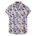 thumbnail image 1 of Hombres Casual Botones Playa Sin posicionamiento Estampado floral Turndown Camisa de manga corta Blusa Pompotops oipoqjl49573, 1 of 4