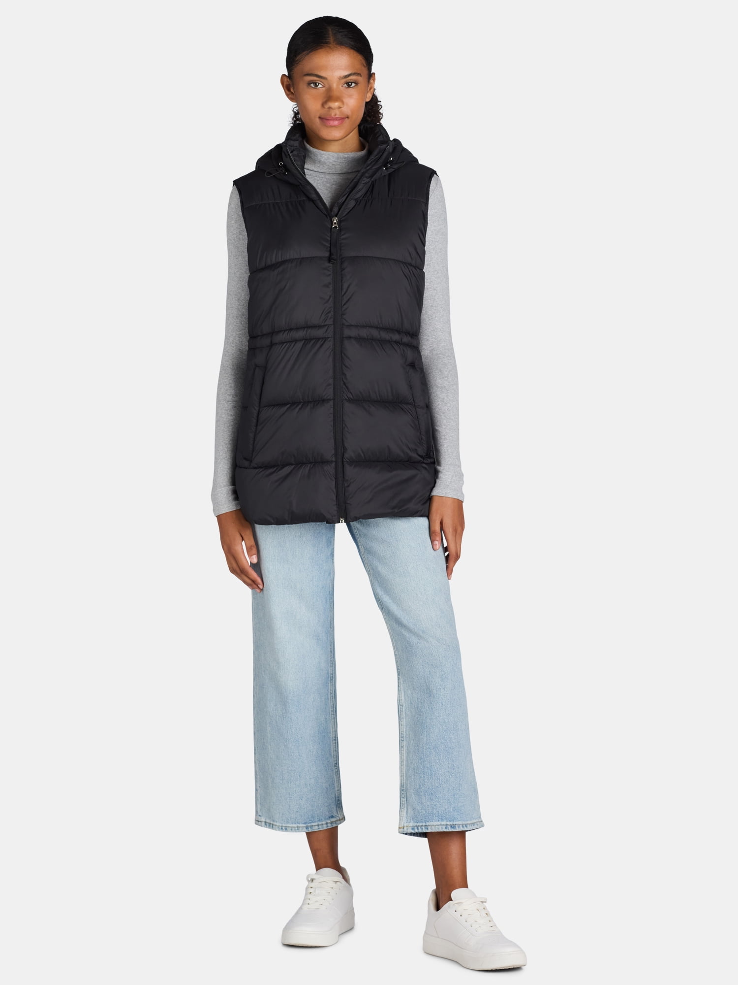 Ozark Trail Women's Cinched Waist Puffer Vest, Size XS-XL & Plus