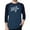 Heather Blue / Navy, variant on LA Pop Art Men's Raglan Word Art T-Shirt - Turtle