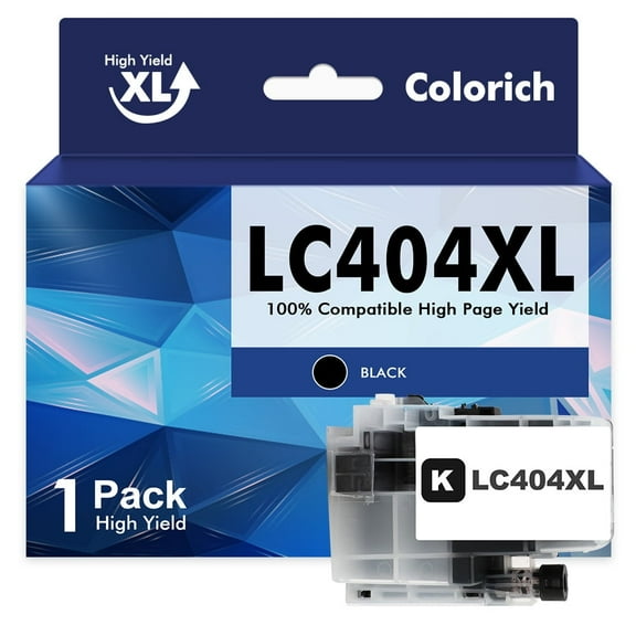 LC404XL LC404 MFC-J1205DW Ink Cartridges for Brother Printer 404XL LC 404 1-Pack High Yields for MFCJ1205W MFC J1205W XL MFC-J1215W (1 Black)