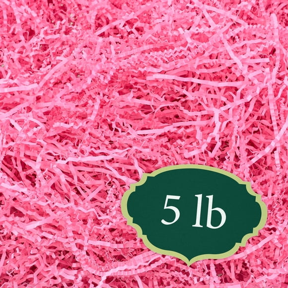 Arcadia Garden Products 5 Lbs - Caja De Relleno De Papel De Color Triturado Arrugado Rosa Para Envolver Regalos Y Manualidades, Relleno De Cestas, Embalaje Y Envío De Confeti - Rpc05Pk