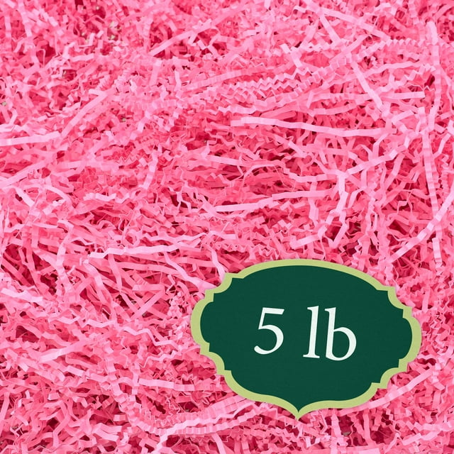 Arcadia Garden Products 5 Lbs - Caja De Relleno De Papel De Color Triturado Arrugado Rosa Para Envolver Regalos Y Manualidades, Relleno De Cestas, Embalaje Y Envío De Confeti - Rpc05Pk