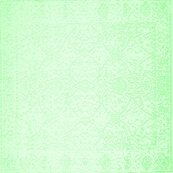 Ahgly Company Indoor Square Solid Emerald Green Modern Area Rugs, 3' Square
