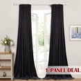 thumbnail image 3 of ZXNYH Black Velvet Curtains 84 inches Long - Thermal Insulated Sliding Door Curtains Privacy Separating Wall Divider Partition for Apartment/Home Office, Black, W100 x L84 inches, 1 Panel, 3 of 8