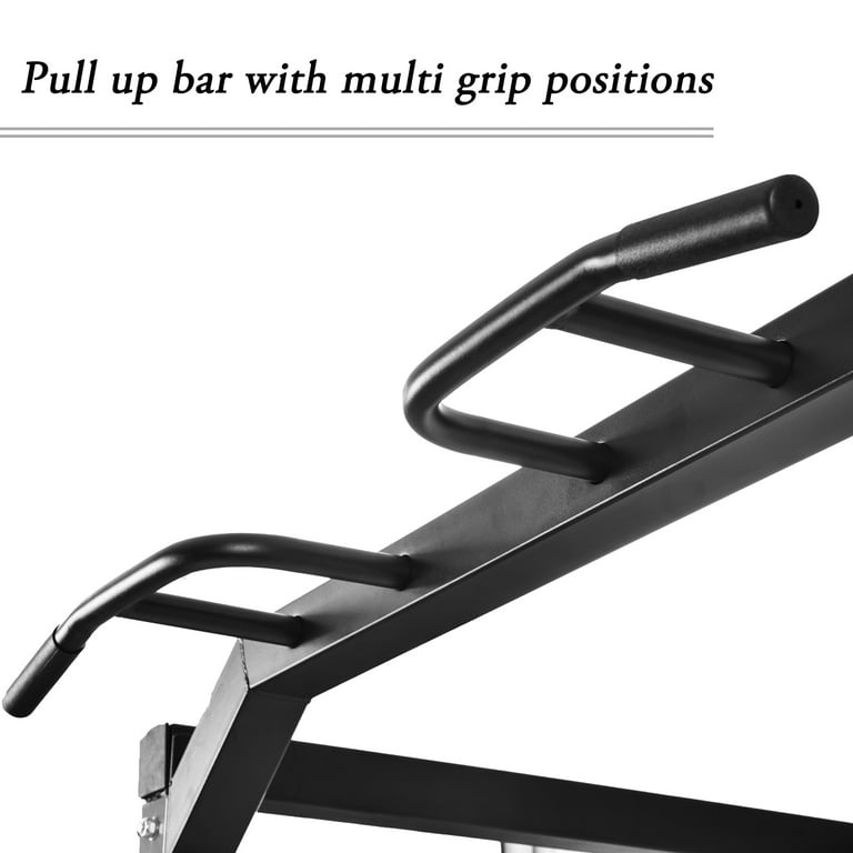 Merax Light Commercial Power Rack Cage with Multi Grip Pull up Bar and Dip Handle