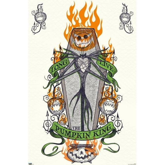 Trends International Disney Tim Burton's The Nightmare Before Christmas - Long Live The Pumpkin King Wall Poster 22.375" x 34" Premium Unframed Version