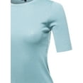 thumbnail image 4 of A2Y Women's Basic Casual Colorful 1/2 Sleeve Knit Pullover Sweator Top Lightblue XL, 4 of 6