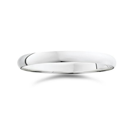 High Polished Dome - 3mm Dome High Polished Wedding Band 14K White Gold