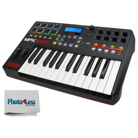 Akai Professional MPK225 | 25-Key USB MIDI Keyboard & Drum Pad Controller with LCD Screen (8 Pads / 8 Knobs), VIP Software Download Included + Bonus Photo4less Cleaning