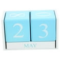 thumbnail image 3 of Huaq Wooden creative perpetual calendar photography props home decoration home furnishings wooden calendar (white + blue), 3 of 6