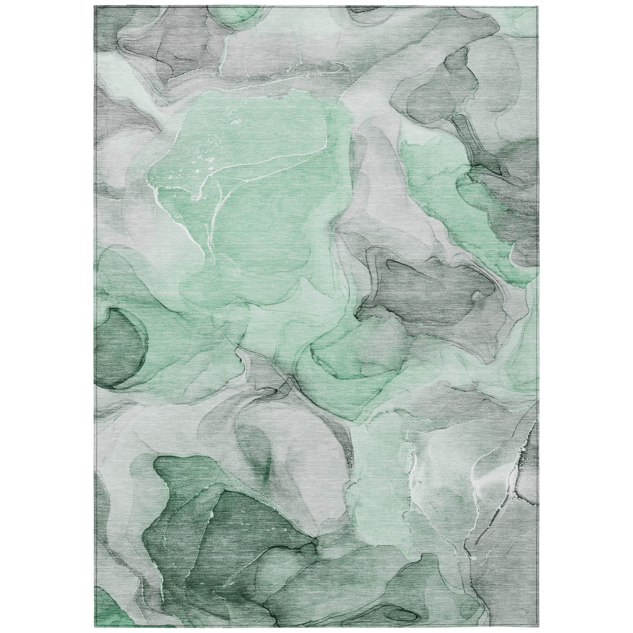 Addison Rugs Chantille Indoor/Outdoor Transitional Watercolors Green Washable Rectangle Rug, 10' x 14'