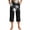 Black#2, variant on Christmas Womens Plus Size Pajama Pants Drawstring Elastic Waist Casual Loose Loungewear Sleep Capris, S-3XL