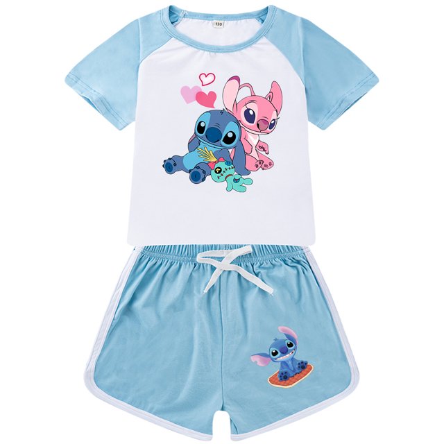 Stitch Children's Summer Short Sleeve Home Clothes Sports Suit
