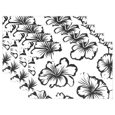 

Ryvnso Placemats Set of 4 Elegant Tropical Floral-p3 Dining Mats Heat-Resistant Non-Slip Washable Table Mat
