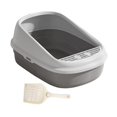 thumbnail image 3 of Inodoro para Gatos, Caja de Arena para Gatos, Caja de Arena para Gatos, Fácil de Limpiar, con Pala, Caja para Cama de Lados Altos Y Fácil de Transport L gris, 3 of 9