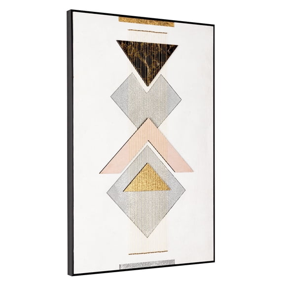 Gild Design House Ternion Modern Pink and White Geometric Shadow Box