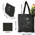 thumbnail image 3 of COMIO The Lovers Tarot Card Occult Goth Halloween Gothic Kissing 2 Pcs Canvas Tote Bags Cute Aesthetic Tote Bags with Zipper Black, 3 of 8